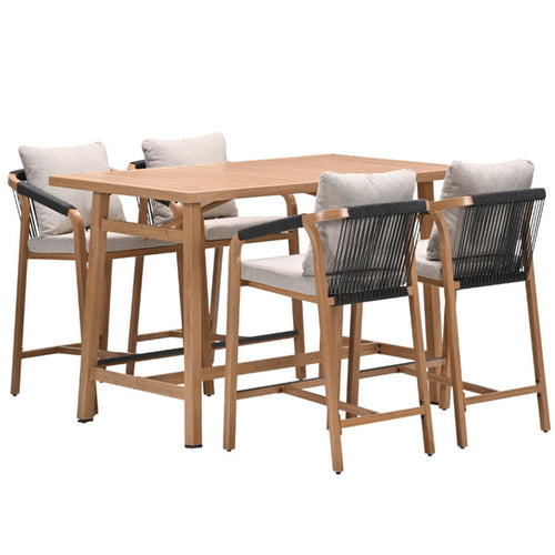 Monti barset - 5-dlg.- light teaklook - rope lava zwart - gobi sand