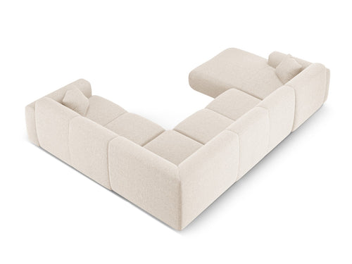 Cosmopolitan Design Panoramische hoekbank rechts Nolio 6-zits, chenille lichtbeige - 252x342x72cm
