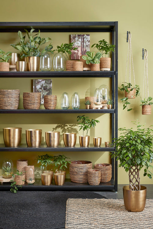 Mica Decorations Alano Bloempot - H24 x Ø25 cm - Metaal - Goud