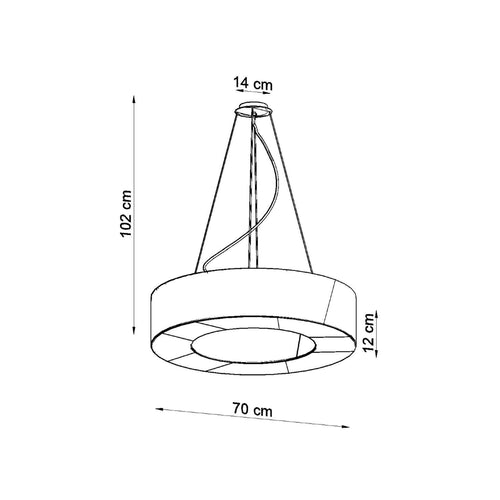 Sollux Lighting Kroonluchter SATURNO SLIM 70 zwart - 70x70x102cm