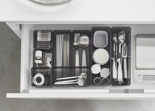 Yamazaki Stapelbare Lade Organizer - diep | smal - Tower - Zwart