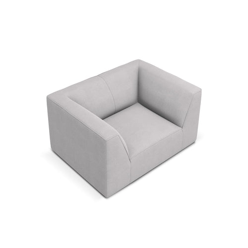Cosmopolitan Design - Fauteuil Siena structurele stof lichtgrijs - 92x120x69cm