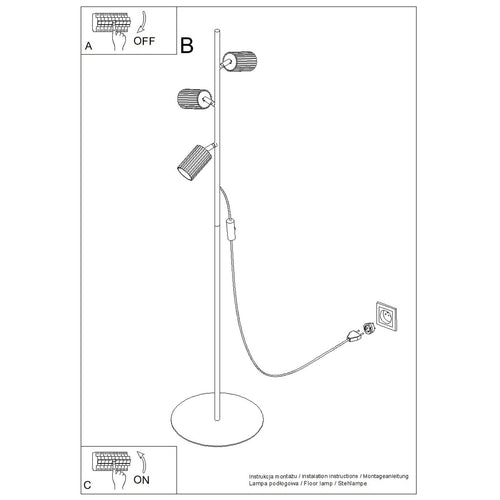 Sollux Lighting Vloerlamp KARBON 3 taupe - 30x30x155cm