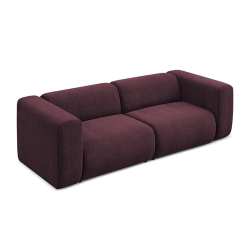 LaMiaSofa 3-zits bank Bari - chenille stof - bordeaux - 228x89x70