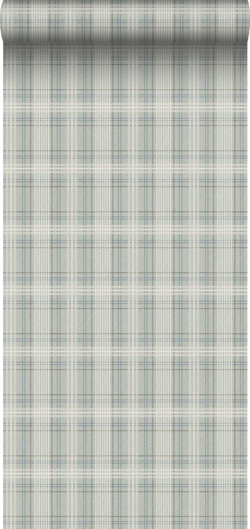 Borastapeter behang ruiten beige en blauw - 53 cm x 10.05 m - 660237 - vtwonen shop