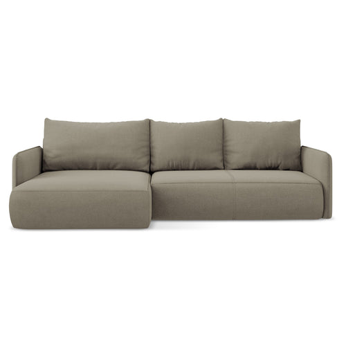 LaMiaSofa hoekbank links Palermo - textuurstof - donkerbeige - 240x148x86