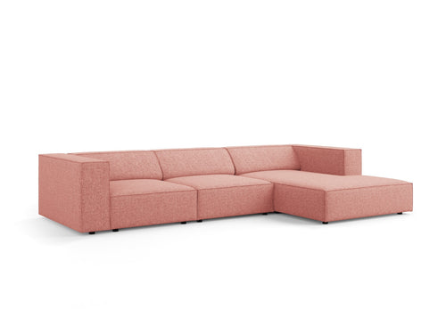 Cosmopolitan Design rechter hoekbank Arendal 4-zits, chenille, roze - 166x284x70cm