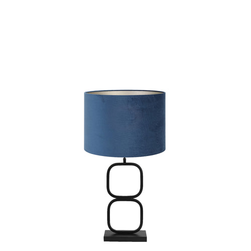 Light & Living tafellamp Lutika/Velours - zwart, blauw - 30x30x67cm - vtwonen shop