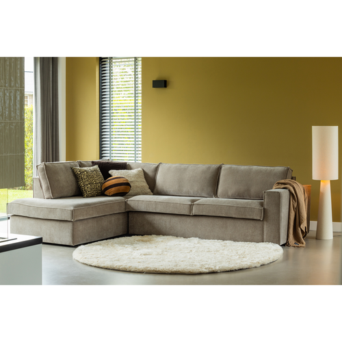 WOOOD hoekbank links Hajo - Rib - Clay - 84x283x197 - vtwonen shop