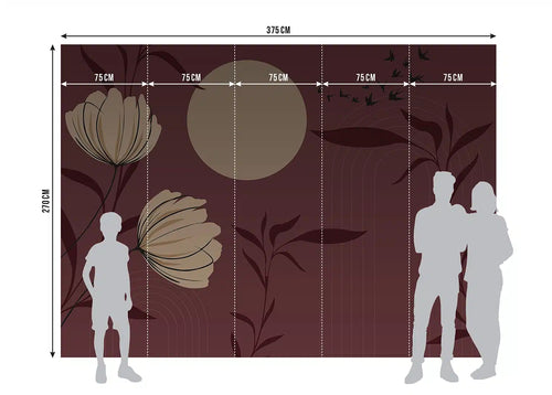 Sanders & Sanders fotobehang grafisch motief rood en beige - 375 x 270 cm - 601485