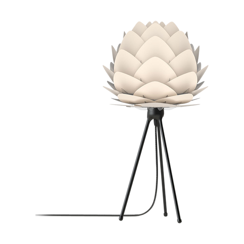 Umage Aluvia Mini tafellamp pearl white - met tripod zwart - Ø 40 cm - vtwonen shop