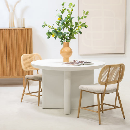 Giga Meubel Eettafel Miso - Rond Wit - Eco Composiet - 120cm