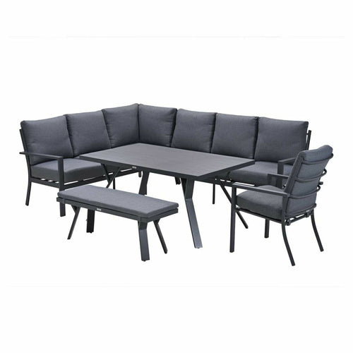 Garden Impressions lounge dining set Senja mystic grey - 5-delig - links incl stoel - vtwonen shop