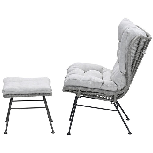 Garden Impressionsloungestoel incl. voetenbank Melfort grey sand