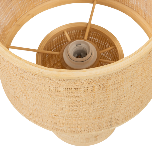 WOOOD tafellamp  Ø 28 cm Syro - Raffia - Naturel - 38x28x28