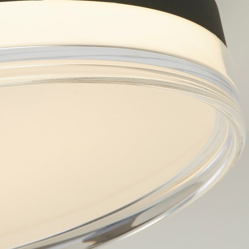 Searchlight Cyprus LED-plafondlamp, zwart metaal en helder acryl