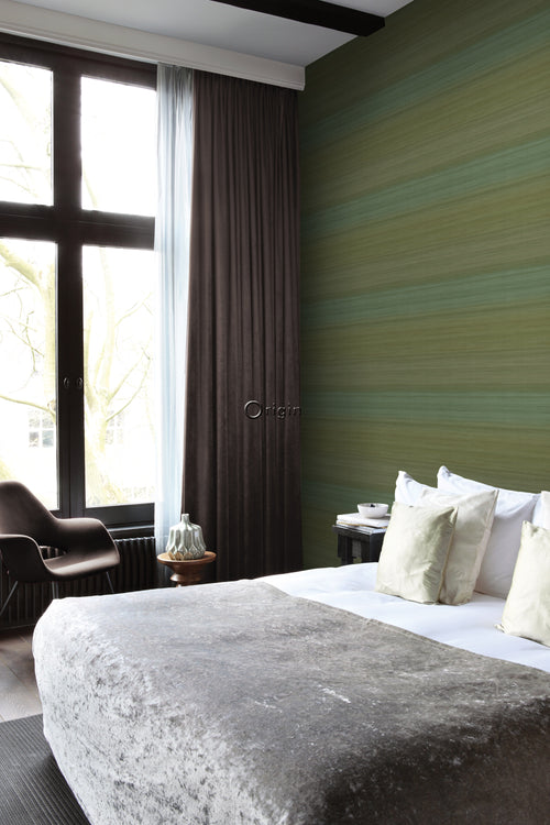 Origin Wallcoverings behang geweven structuur met kleurverloop mosgroen - 0,53 x 10,05 m - 347752 - vtwonen shop