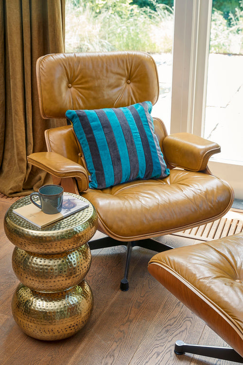 In The Mood Collection Clair Sierkussen - L45 x B45 x H10 cm - Katoenfluweel - Groen, Grijs