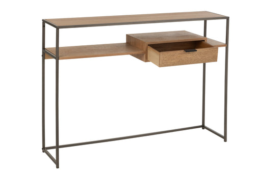 J-Line console 1 Lade - hout/metaal - naturel