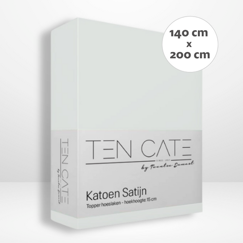 Ten Cate topper hoeslaken - 100% katoensatijn - 140x200 -  naturel