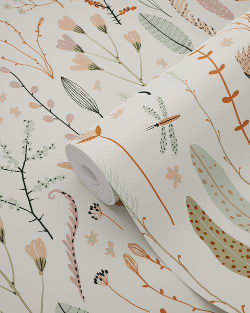 ESTAhome behang veldbloemen vergrijsd blauw - 50 x 900 cm - 131164 - vtwonen shop