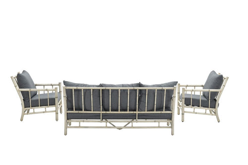 Lombok loungeset - 4-delig - aluminium - bamboo-look - mystic grey - vtwonen shop