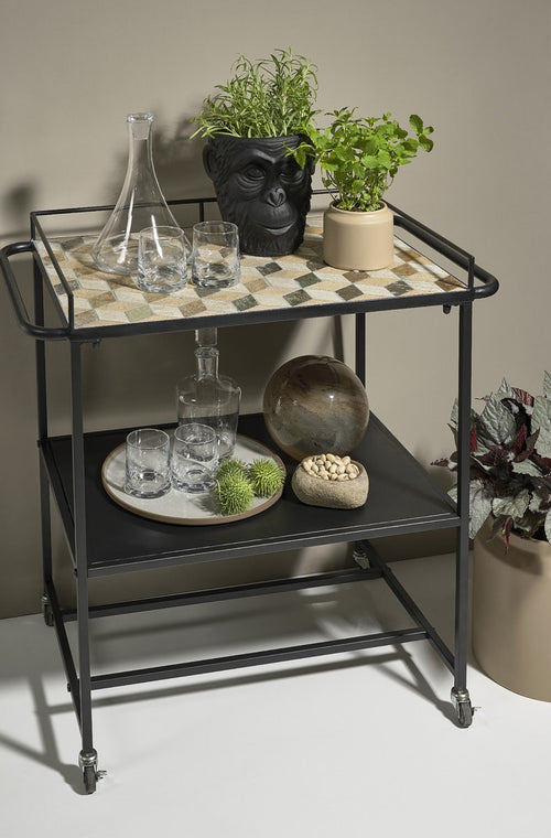 Villa Collection Karv metalen keuken trolley zwart - vtwonen shop