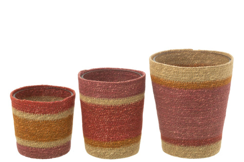 J-Line geurkaars Mand - Tender Rose - mix - large - 75U