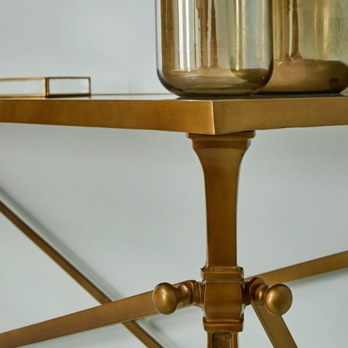 Signature - POMPADOUR Design haltafel - Goudkleurig - 42x142x76 cm