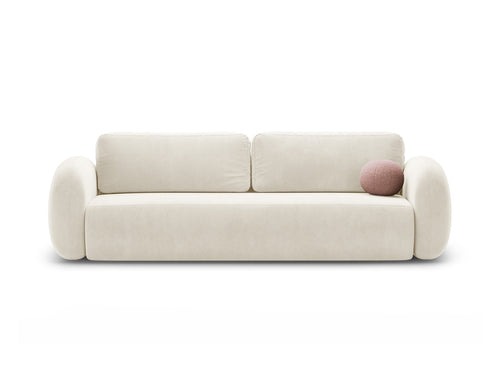 Cosmopolitan Design Slaapbank met opbergdoos Tonale 3-zits, flueel ivoor - 105x262x88cm
