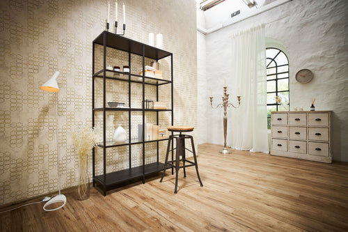 Livingwalls behang hexagon crème, wit en goud - 53 cm x 10.05 m - AS-374242 - vtwonen shop