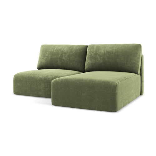 LaMiaSofa hoekbank rechts Ostia - chenille stof - groente - 210x149x79