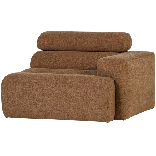 WOOOD 1-zits element bank arm rechts Novi - Polyester - Karamelbruin - 86x109x113