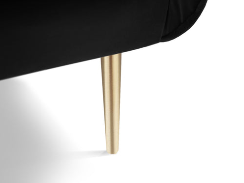 Cosmopolitan Design Fauteuil Vienna flueel, zwart - 94x97x95cm