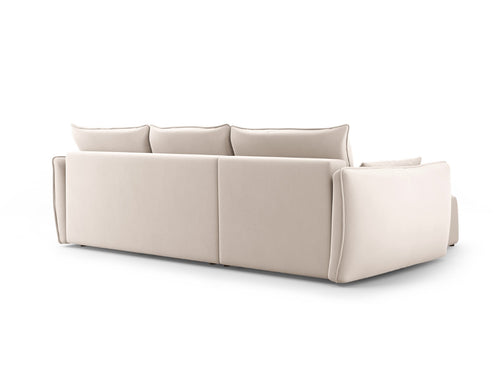 Cosmopolitan Design Converteerbare hoekbank rechts met opbergdoos Matera 4-zits, flueel beige - 173x253x86cm