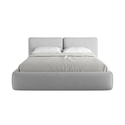 LaMiaSofa Bed met opbergruimte Milano - chenille stof - lichtgrijs - 180x228x82
