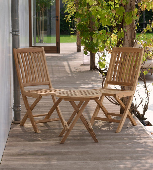 Hartman Tuinstoel Langli - Teak - Inklapbaar - Zithoogte 45cm - Set van 2