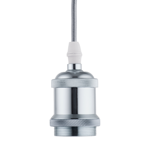 Lighto | Pendel Chroom E27 Fitting | Vintage | 1.5m Snoer | Met Plafondkap - vtwonen shop