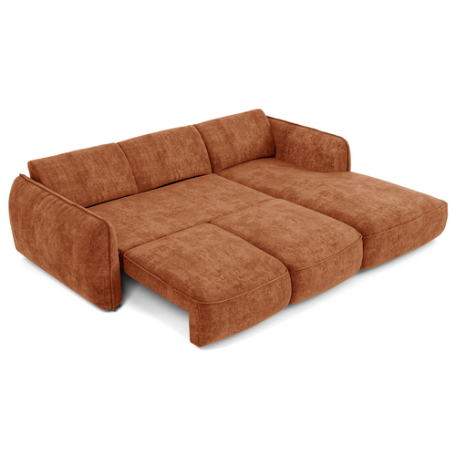 Sia Home  slaapbank LIVIA - Fluweel weefsel - Terracotta - 274cm