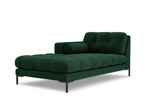 Cosmopolitan Design linker meridiaan Bali flueel, flessengroen - 185x102x75cm