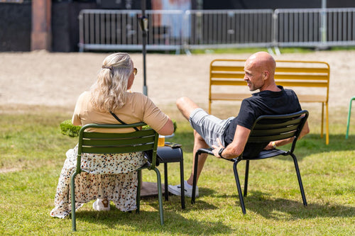 MaximaVida metalen loungestoel set Max olijfgroen
