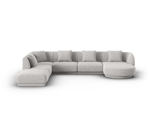 Cosmopolitan Design Panoramische hoekbank links Tulum 6-zits, chenille, lichtgrijs - 255x330x70cm