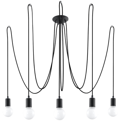 Sollux Lighting Kroonluchter EDISON 5 zwart - 300x300x150cm