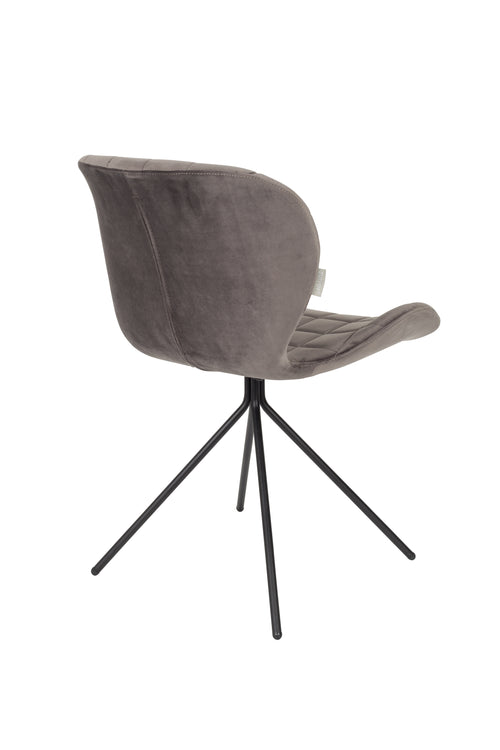 Zuiver OMG Velvet Eetkamerstoelen Grijs - Set van 2 - vtwonen shop