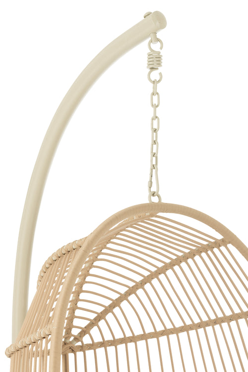 J-Line hangstoel Egga - metaal/koord - beige