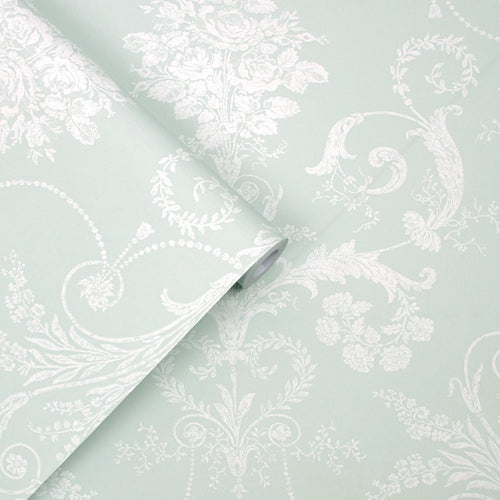 Laura Ashley Vliesbehang - Josette Duck Egg - 10mx52cm - vtwonen shop
