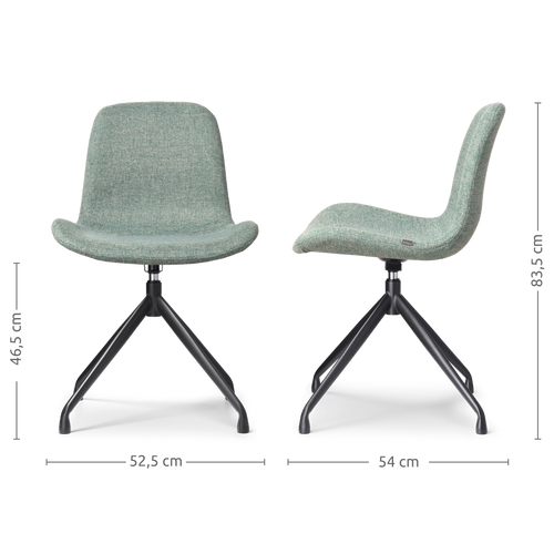 Nolon Nola-Fé Draaibare Eetkamerstoelen Set van 2 Zacht groen - Zwart