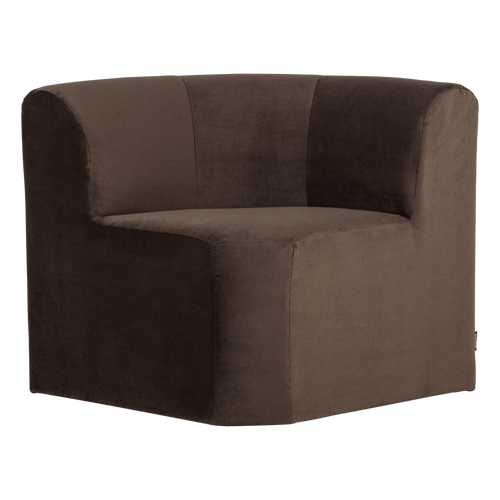 WOOOD eetbank hoek rugleuning Mojo Base - Velvet - Bruin - 83x80x80