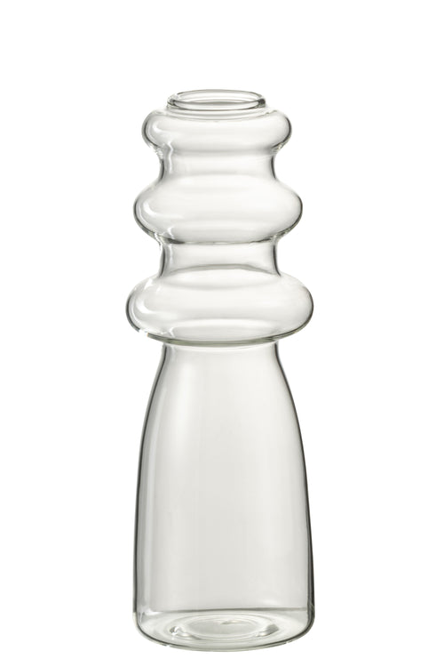 J-Line vaas Luna - glas - transparant - large - 21 cm hoog - vtwonen shop