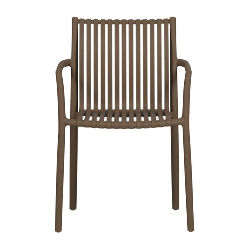 vtwonen tuinstoel Easy Going - Kunststof - Middenbruin - Set van 2 - 84x56x57